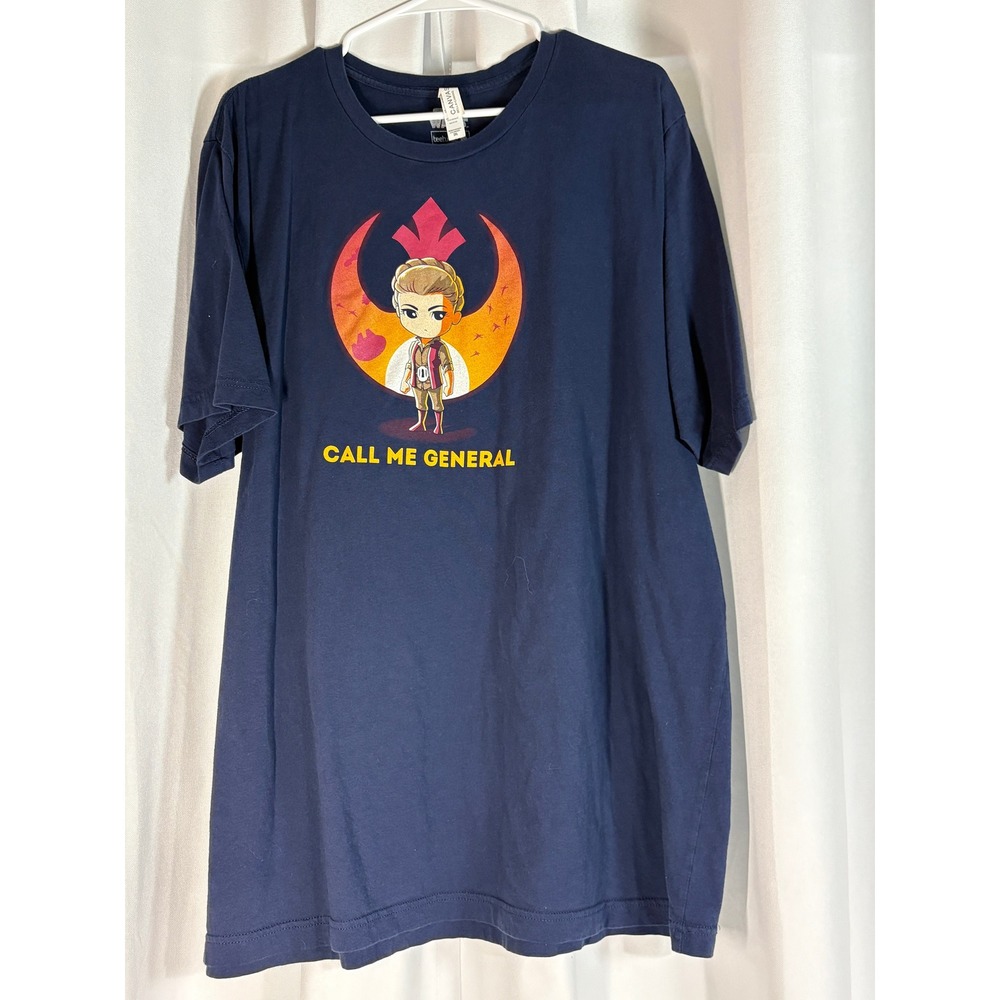 Star Wars TeeTurtle Call Me General Leia Organa Graphic T-Shirt Blue 3XL MC0078